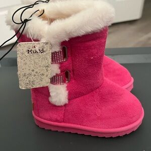 Mudd Pink Kids Boots with White Trim